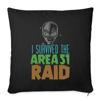 I survived the area 51 raid - Sofakissenbezug 45 x 45 cm - Schwarz - Vorne
