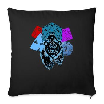 RPG Cubes Dice Ours battle Pen and Paper - Housse de coussin décorative 45 x 45 cm - noir - Devant
