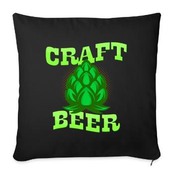 Craft beer - Sofa pillowcase 17,3'' x 17,3'' (45 x 45 cm) - black - Front
