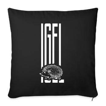 Hedgehog Gift - Sofa pillowcase 17,3'' x 17,3'' (45 x 45 cm) - black - Front