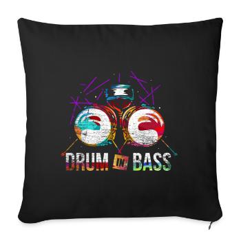 Cadeau Drum n Bass - Housse de coussin décorative 45 x 45 cm - noir - Devant