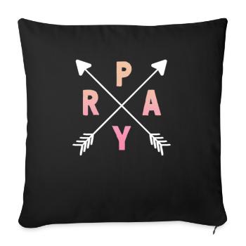Christian Prayer Arrows Pray Power Prayer Pink - Sofa pillowcase 17,3'' x 17,3'' (45 x 45 cm) - black - Front