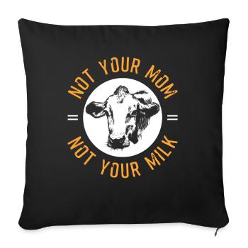 Cow mother gift idea - Sofa pillowcase 17,3'' x 17,3'' (45 x 45 cm) - black - Front