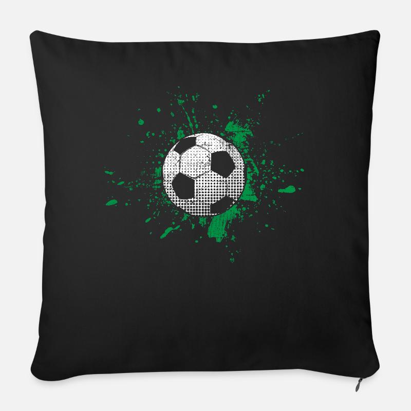 Fußball - Sofakissenbezug 45 x 45 cm - Schwarz
