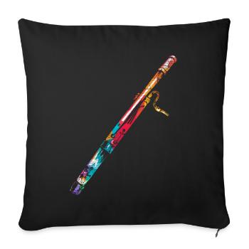 Bassoon Gift - Sofa pillowcase 17,3'' x 17,3'' (45 x 45 cm) - black - Front
