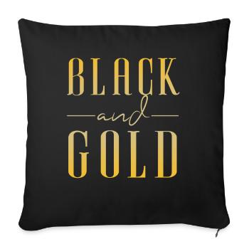 Black And Gold No. 2 - Sofa pillowcase 17,3'' x 17,3'' (45 x 45 cm) - black - Front