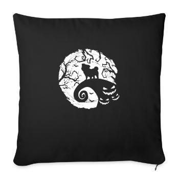 Carlin d'Halloween - Housse de coussin décorative 45 x 45 cm - noir - Devant