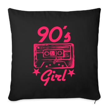 90s 90s Girl Retro 90s party - Housse de coussin décorative 45 x 45 cm - noir - Devant