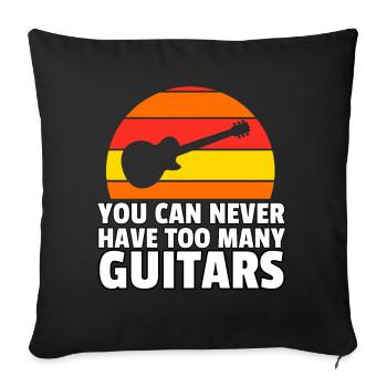 Musique Guitare Guitare Électrique Guitariste Musicien Cadeau - Housse de coussin décorative 45 x 45 cm - noir - Devant