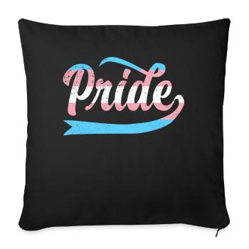 LGBT Rainbow Transgender Pride - Housse de coussin décorative 45 x 45 cm - noir - Devant