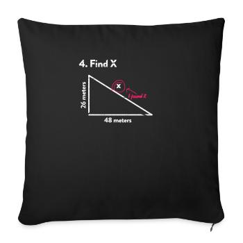 Mathe - Sofakissenbezug 45 x 45 cm - Schwarz - Vorne