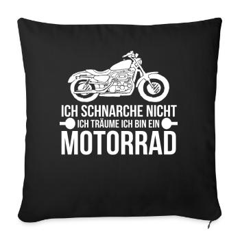 Motorradfahrer - Sofakissenbezug 45 x 45 cm - Schwarz - Vorne