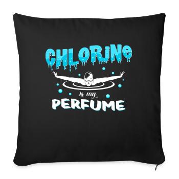 natation - Housse de coussin décorative 45 x 45 cm - noir - Devant