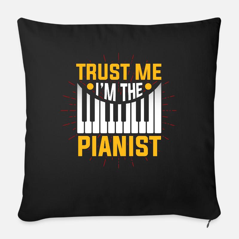 Klavier Pianist - Sofakissenbezug 45 x 45 cm - Schwarz