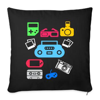 90s 90s party 90s fashion 90s outfit - Sofa pillowcase 17,3'' x 17,3'' (45 x 45 cm) - black - Front