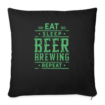 Brasser la bière - Housse de coussin décorative 45 x 45 cm - noir - Devant