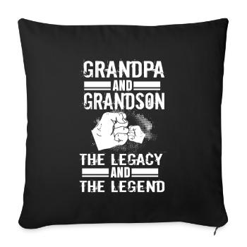 Grandpa Grandson Legend - Sofa pillowcase 17,3'' x 17,3'' (45 x 45 cm) - black - Front