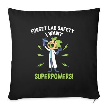 Chemise de laboratoire amusante pour les geeks des sciences et le laboratoire - Housse de coussin décorative 45 x 45 cm - noir - Devant