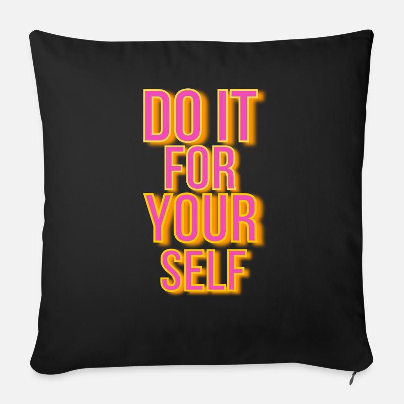 Motivation Sprüche - Sofakissenbezug 45 x 45 cm - Schwarz