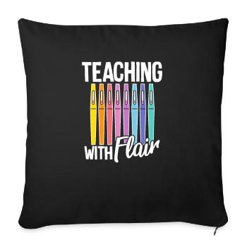Enseignant Enseignant - Housse de coussin décorative 45 x 45 cm - noir - Devant