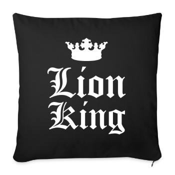 Roi lion - Housse de coussin décorative 45 x 45 cm - noir - Devant