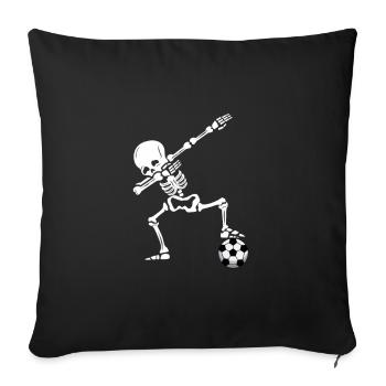 Squelettique football football garçons cadeau - Housse de coussin décorative 45 x 45 cm - noir - Devant