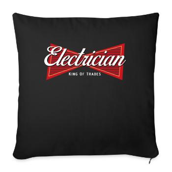 electrician electrical engineering master trainee apprentice - Sofa pillowcase 17,3'' x 17,3'' (45 x 45 cm) - black - Front