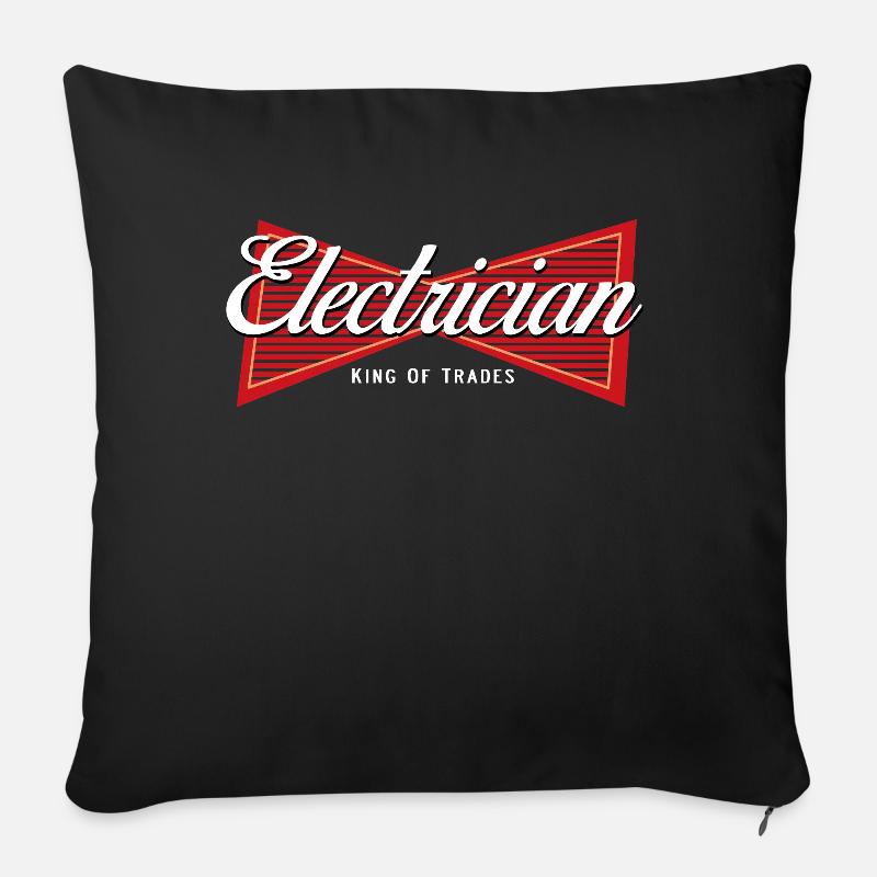 electrician electrical engineering master trainee apprentice - Sofa pillowcase 17,3'' x 17,3'' (45 x 45 cm) - black