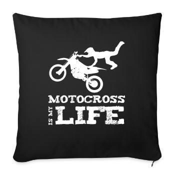 Le motocross est mon idée de cadeau de vie - Housse de coussin décorative 45 x 45 cm - noir - Devant