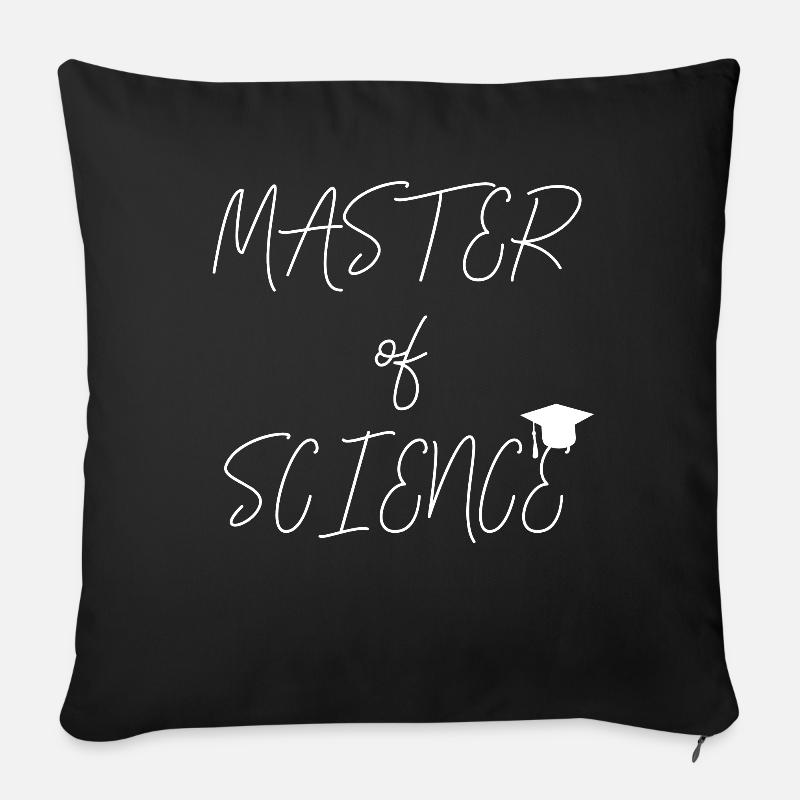 Master of Science SHirt - Sofakissenbezug 45 x 45 cm - Schwarz