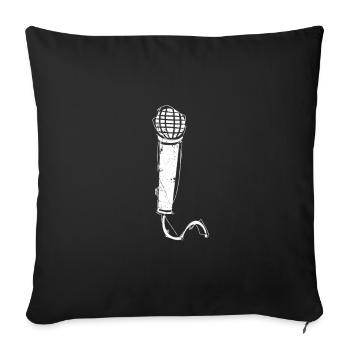 Cadeau d'instrument d'art de croquis de microphone - Housse de coussin décorative 45 x 45 cm - noir - Devant