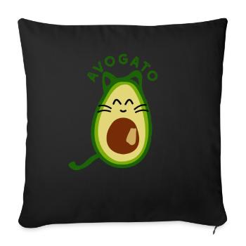 Avogato cat avocado funny and funny - Sofa pillowcase 17,3'' x 17,3'' (45 x 45 cm) - black - Front