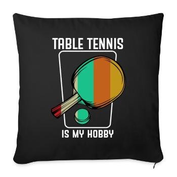 table tennis - Sofa pillowcase 17,3'' x 17,3'' (45 x 45 cm) - black - Front