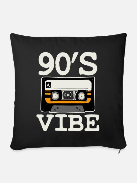 90er Jahre Musik - Sofakissenbezug 45 x 45 cm - Schwarz