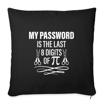 Mon mot de passe - 8 derniers chiffres de Pi - Housse de coussin décorative 45 x 45 cm - noir - Devant