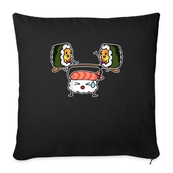 Sushi Kawaii Funny Gym Food Lover - Sofa pillowcase 17,3'' x 17,3'' (45 x 45 cm) - black - Front