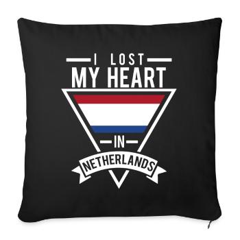 Amoureux des pays-bas - Housse de coussin décorative 45 x 45 cm - noir - Devant
