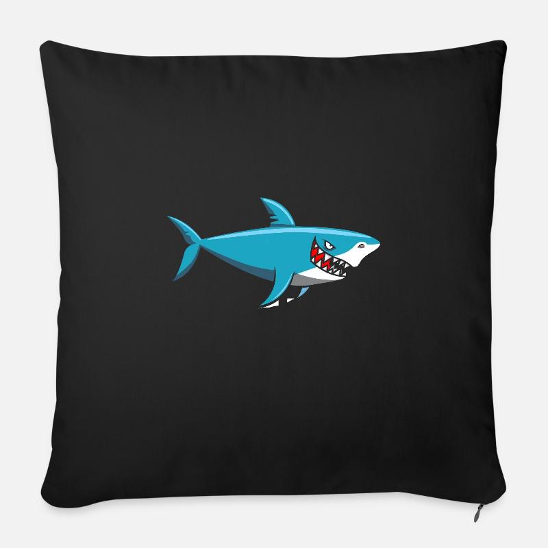 Haifisch - Sofakissenbezug 45 x 45 cm - Schwarz