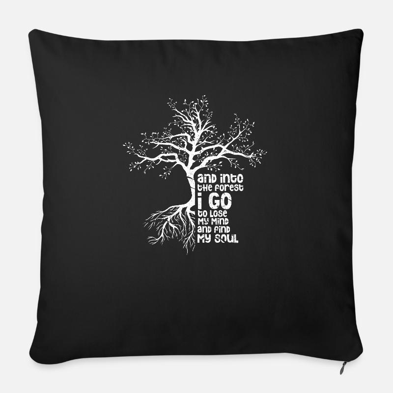 Wald - Sofakissenbezug 45 x 45 cm - Schwarz