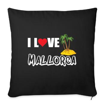 Mallorca - i love Mallorca - Sofa pillowcase 17,3'' x 17,3'' (45 x 45 cm) - black - Front