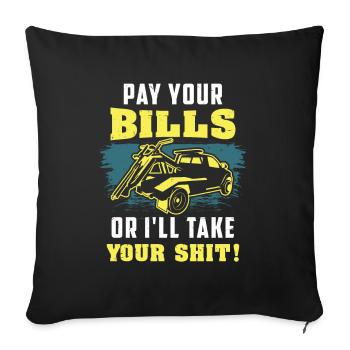 REPO MAN : Pay Your Bills huissier - Housse de coussin décorative 45 x 45 cm - noir - Devant