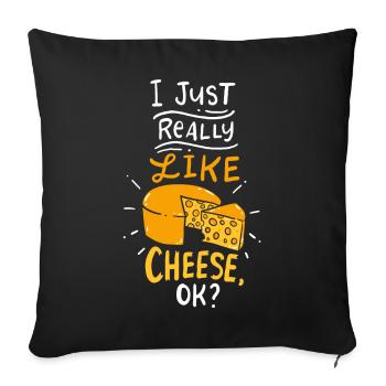 fromage - Housse de coussin décorative 45 x 45 cm - noir - Devant