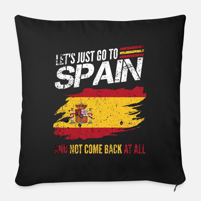 Spain vintage flag gift idea - Sofa pillowcase 17,3'' x 17,3'' (45 x 45 cm) - black