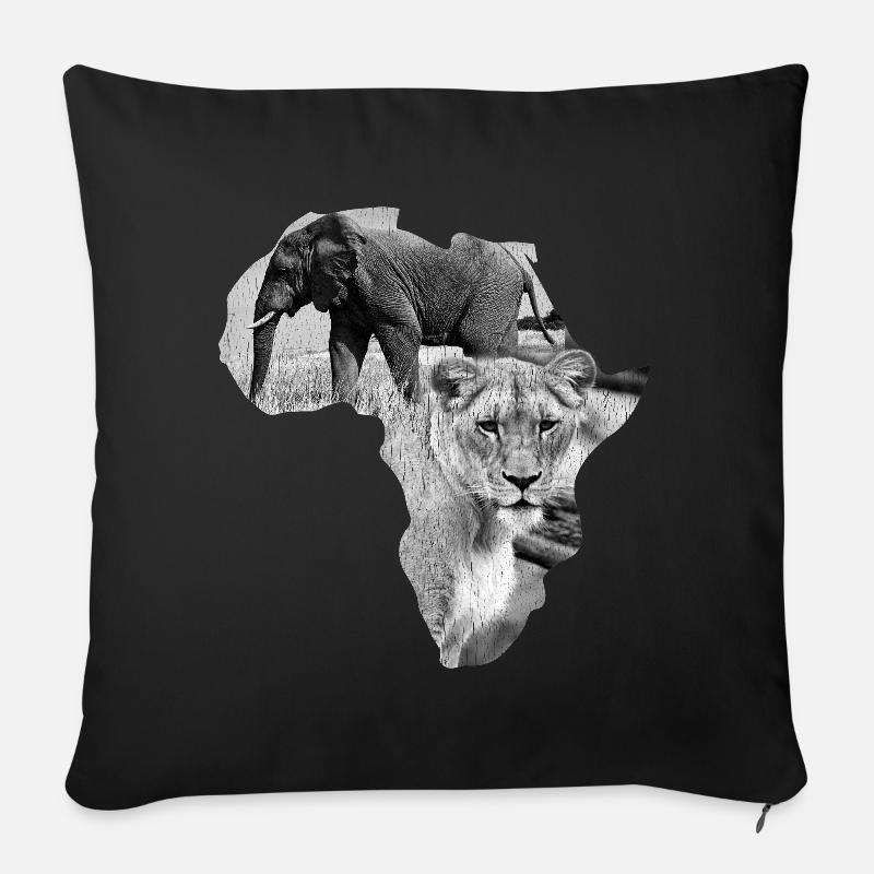 Africa - Sofakissenbezug 45 x 45 cm - Schwarz