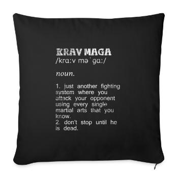 Cadeau krav maga - Housse de coussin décorative 45 x 45 cm - noir - Devant