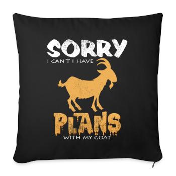 Chèvres Paroles drôles Cadeau cool d'agriculteur de chèvres - Housse de coussin décorative 45 x 45 cm - noir - Devant