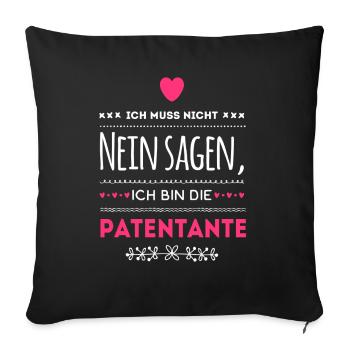 Je n'ai pas à dire non je suis la marraine - Housse de coussin décorative 45 x 45 cm - noir - Devant