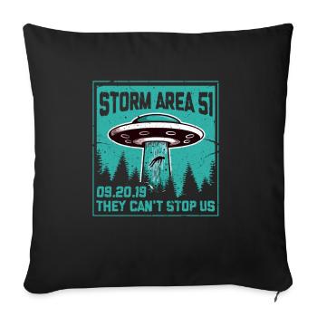 Zone mystérieuse 51 Cadeau mystérieux Alien Ufo Aliens - Housse de coussin décorative 45 x 45 cm - noir - Devant