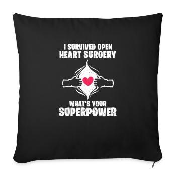 Heart Surgery OP Surgery Surgeon Patient Spital - Sofa pillowcase 17,3'' x 17,3'' (45 x 45 cm) - black - Front