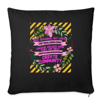 save the planet - Sofa pillowcase 17,3'' x 17,3'' (45 x 45 cm) - black - Front